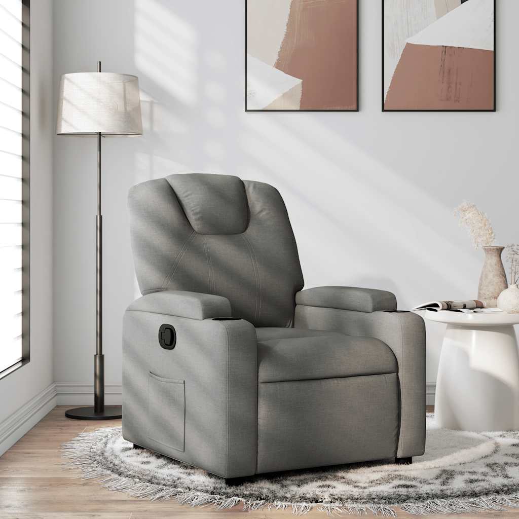 vidaXL Fotoliu rabatabil, gri închis, material textil