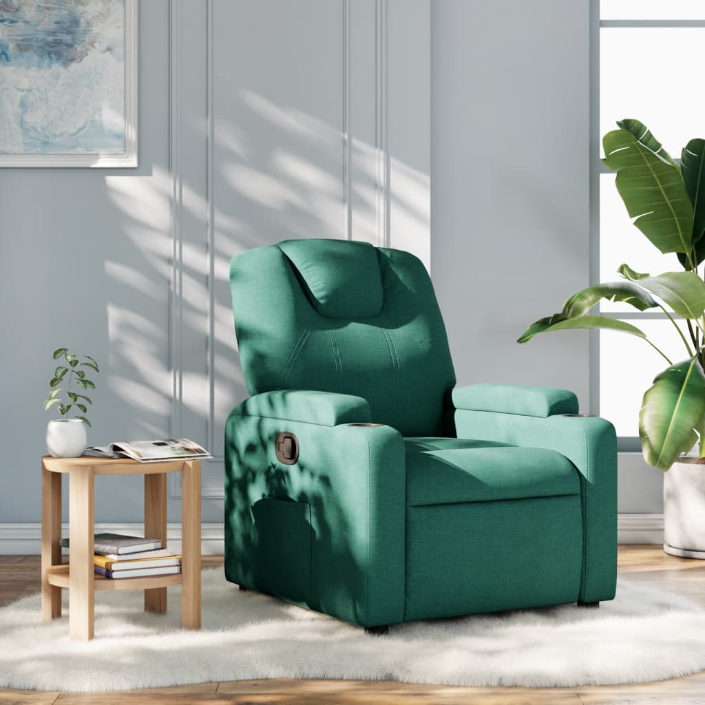 vidaXL Fauteuil réglable tissu vert foncé