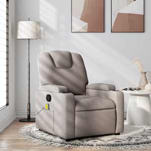 Masážní polohovací křeslo taupe textil - obrázek 1