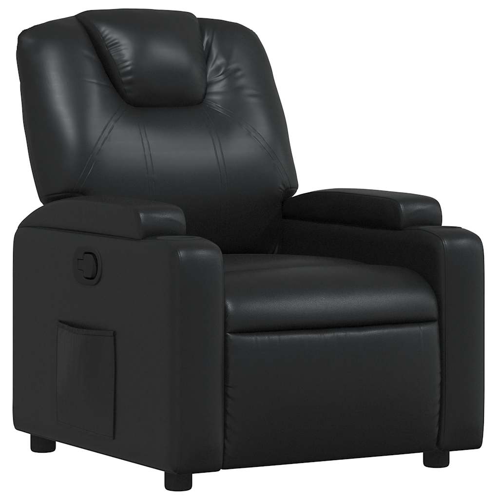 Recliner Chair Black Faux leather, metal, plywood