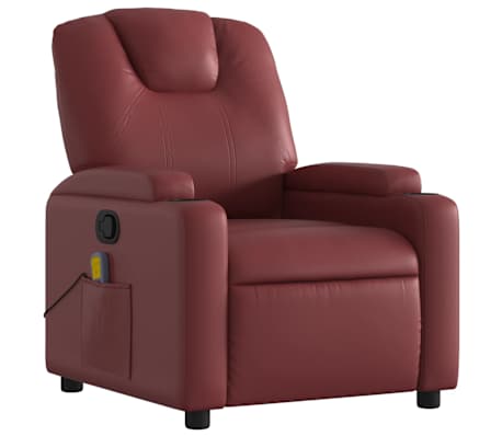 vidaXL Massagesessel Weinrot Kunstleder