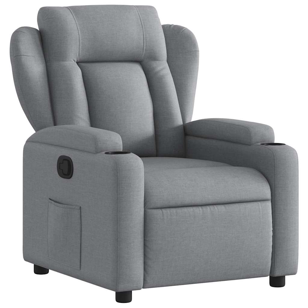 vidaXL Polohovací křeslo světle šedé textil