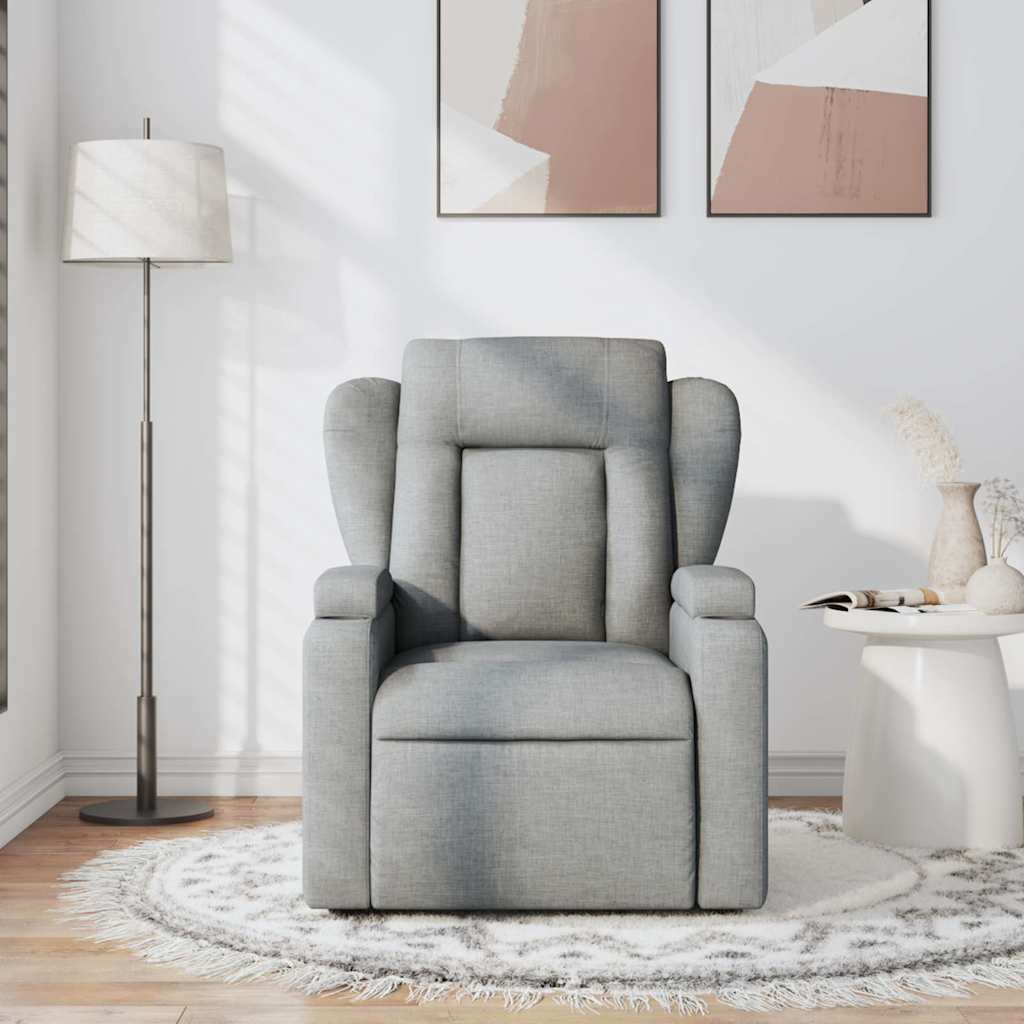 vidaXL Fotoliu de masaj rabatabil, gri deschis, textil
