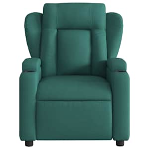 Masážní polohovací křeslo tmavě zelené textil - obrázek 8
