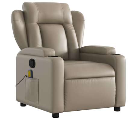 vidaXL Fauteuil de massage inclinable Cappuccino Similicuir
