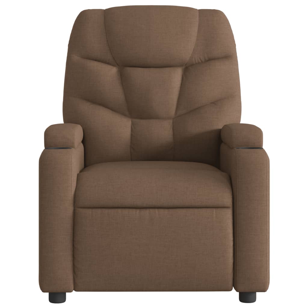 vidaXL Fauteuil verstelbaar stof bruin, foto 2