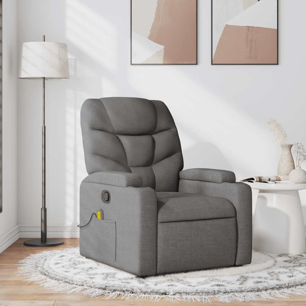 vidaXL Massagesessel Dunkelgrau Stoff