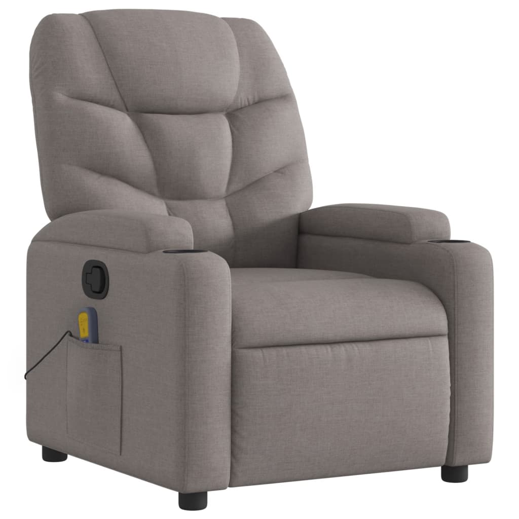 vidaXL Massagesessel Taupe Stoff