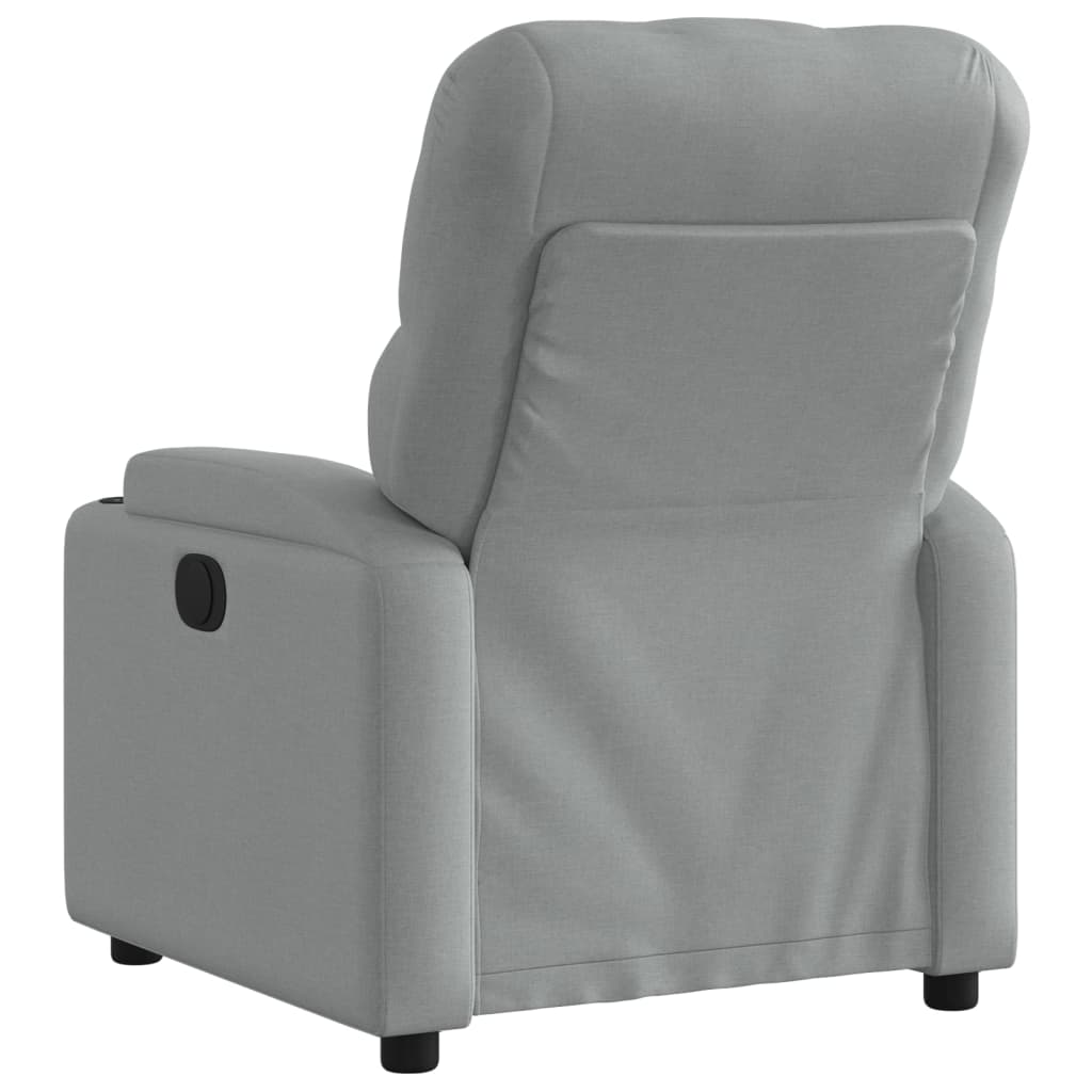 vidaXL Fauteuil verstelbaar stof lichtgrijs grijs, foto 2