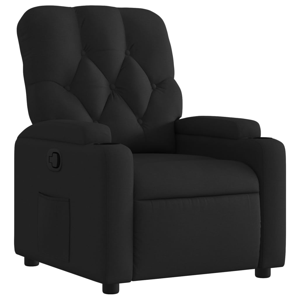 vidaXL Polohovací křeslo černé textil