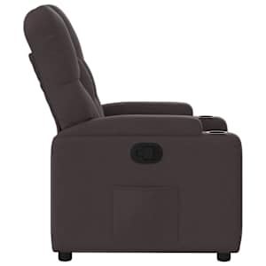 Polohovací křeslo tmavě hnědé textil - obrázek 7