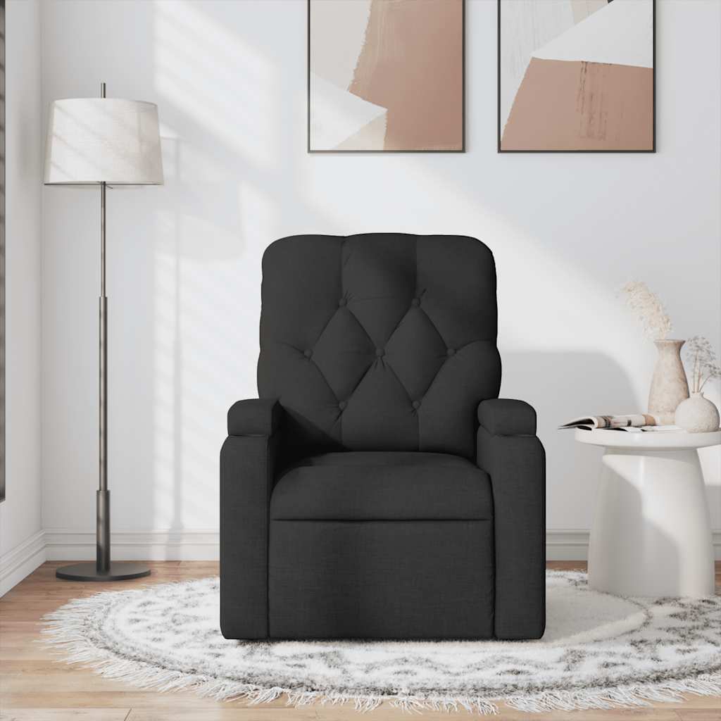 vidaXL Fotoliu de masaj rabatabil, negru, material textil