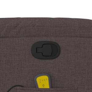 Masážní polohovací křeslo tmavě hnědé textil - obrázek 10