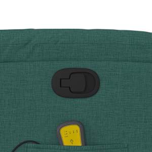Masážní polohovací křeslo tmavě zelené textil - obrázek 11
