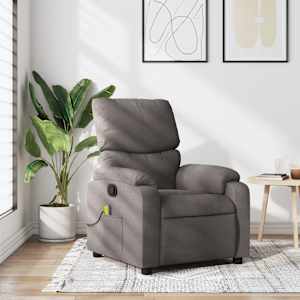 Masážní polohovací křeslo taupe textil - obrázek 1
