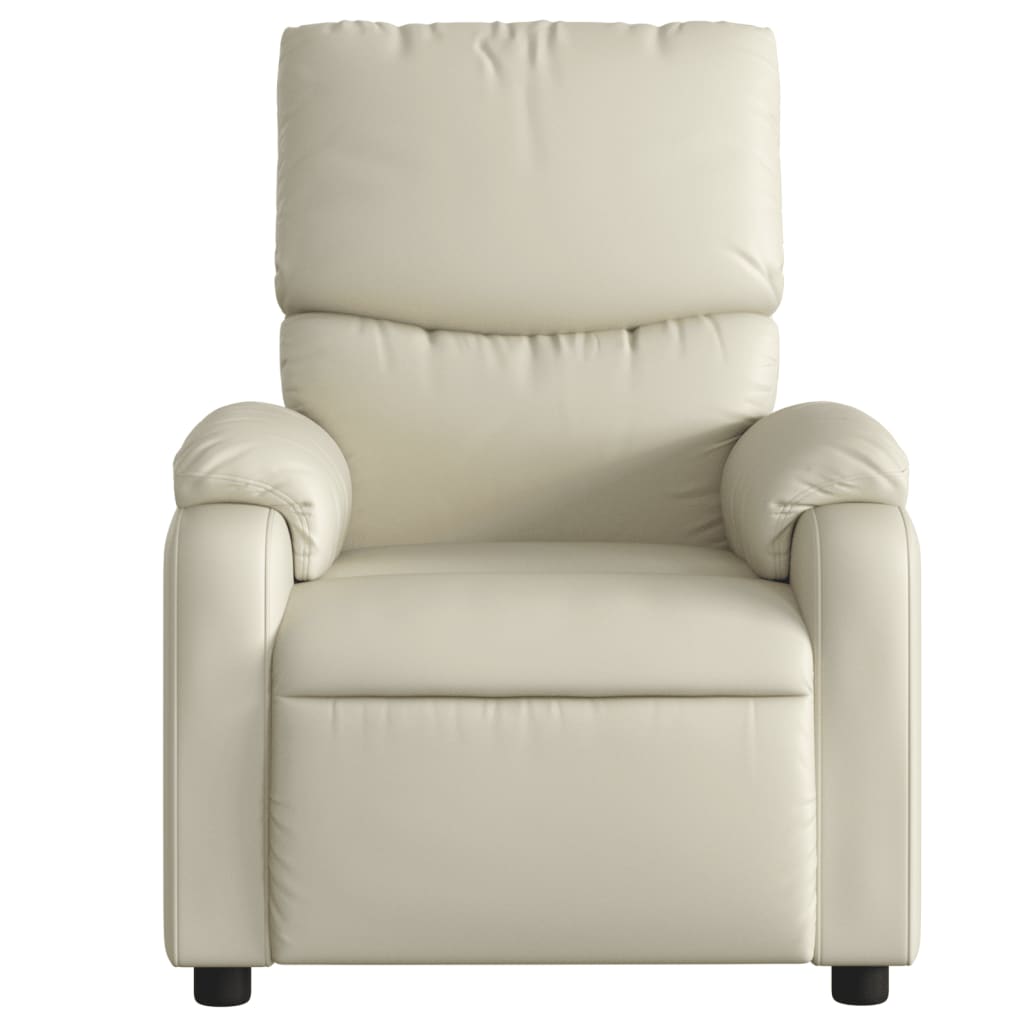 vidaXL Fauteuil inclinable Crème Similicuir