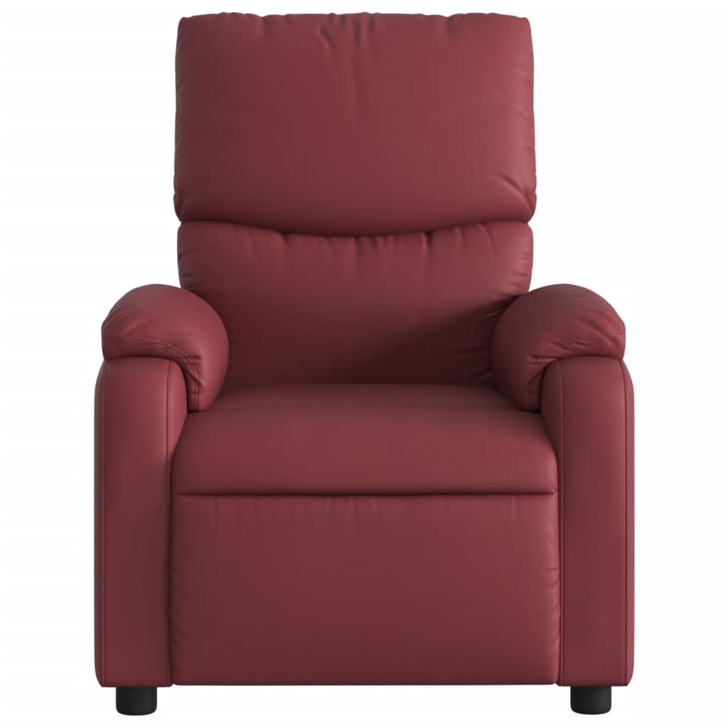 vidaXL Fauteuil inclinable Rouge bordeaux Similicuir