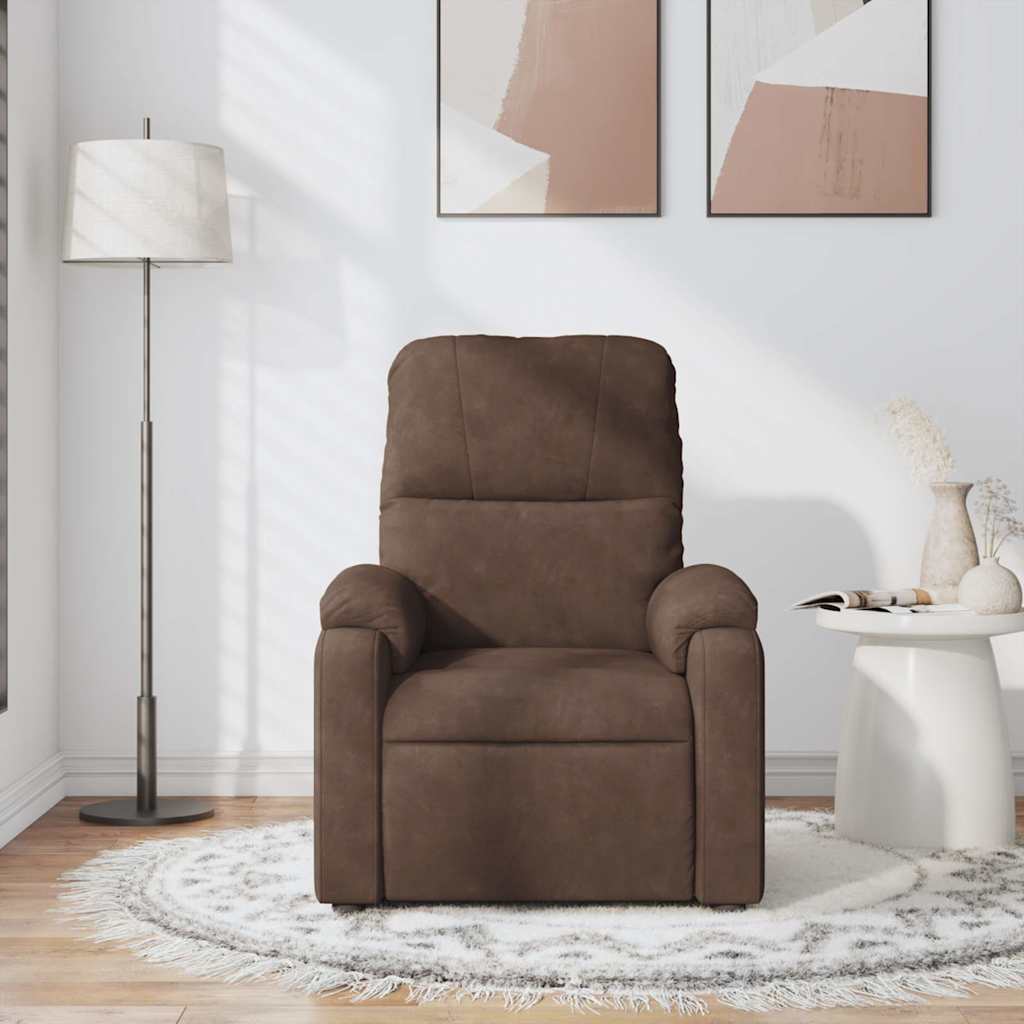 vidaXL Massagestoel microvezelstof bruin afbeelding