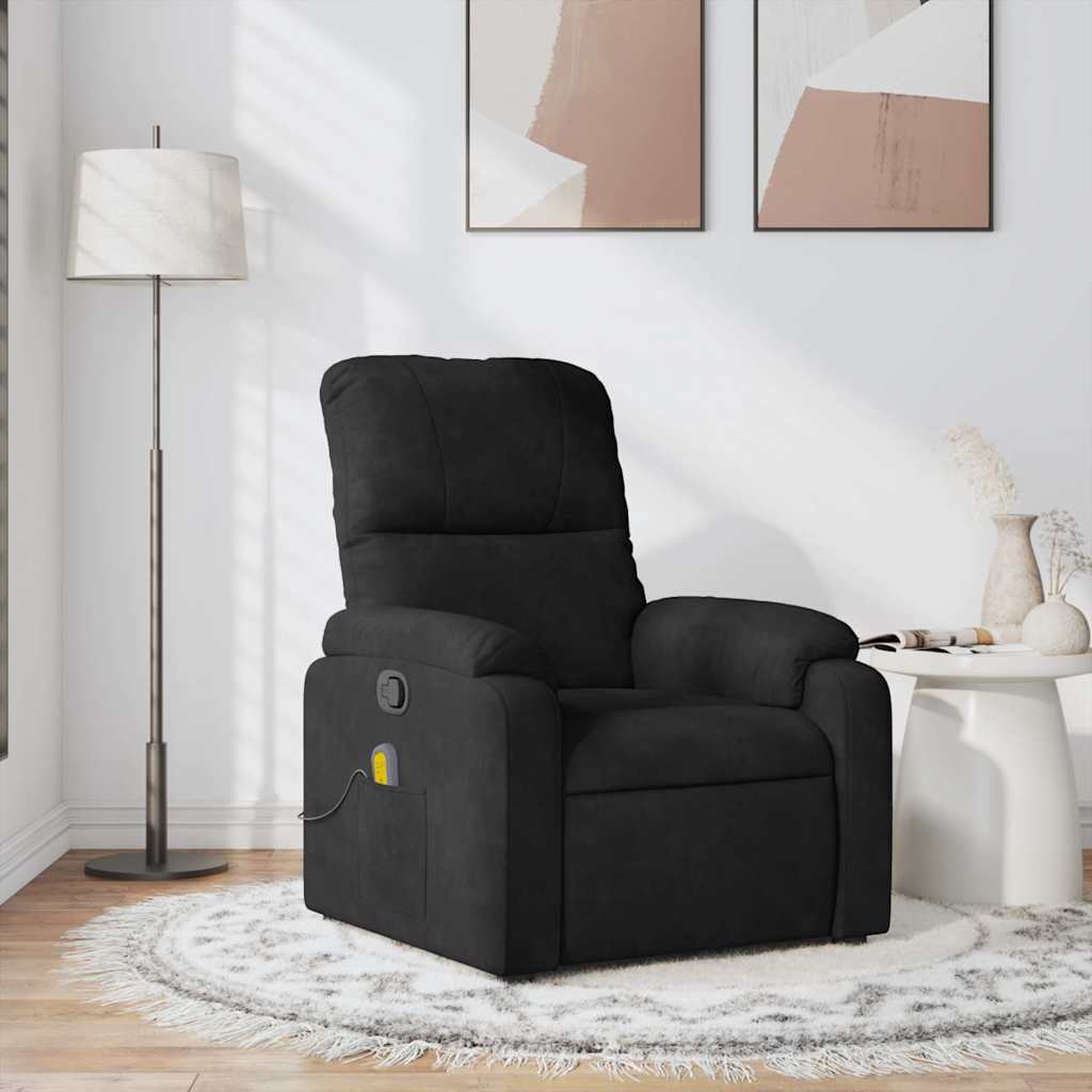 vidaXL Massagesessel Schwarz Mikrofasergewebe