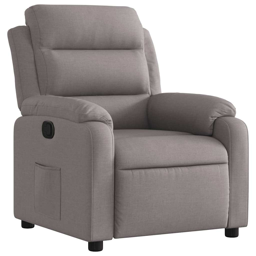 vidaXL Polohovací křeslo taupe textil
