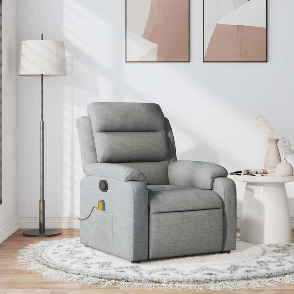 vidaXL Massagesessel Hellgrau Stoff
