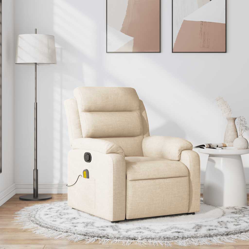 vidaXL Massagesessel Creme Stoff