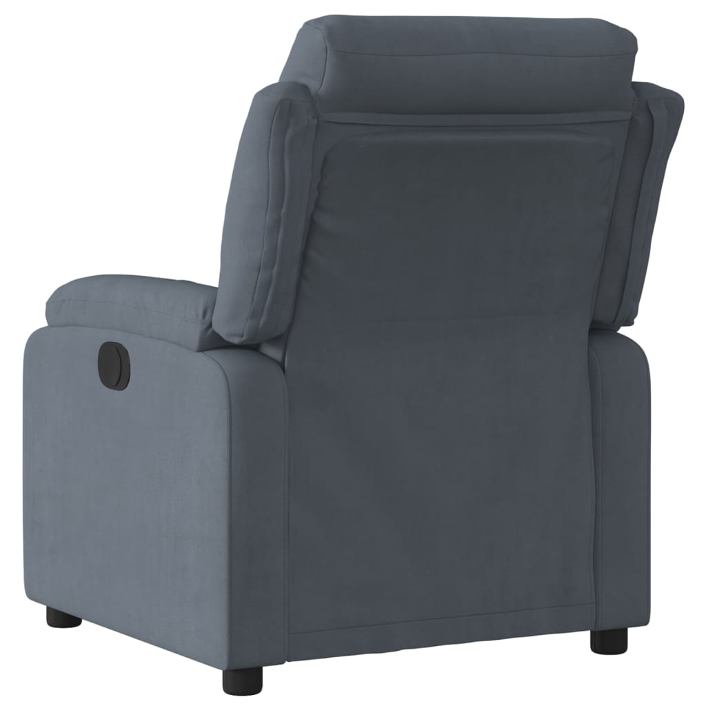 vidaXL Sillón reclinable de terciopelo gris oscuro