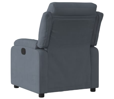 vidaXL Sillón reclinable de terciopelo gris oscuro