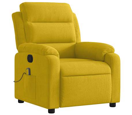 vidaXL Fauteuil de massage inclinable jaune velours