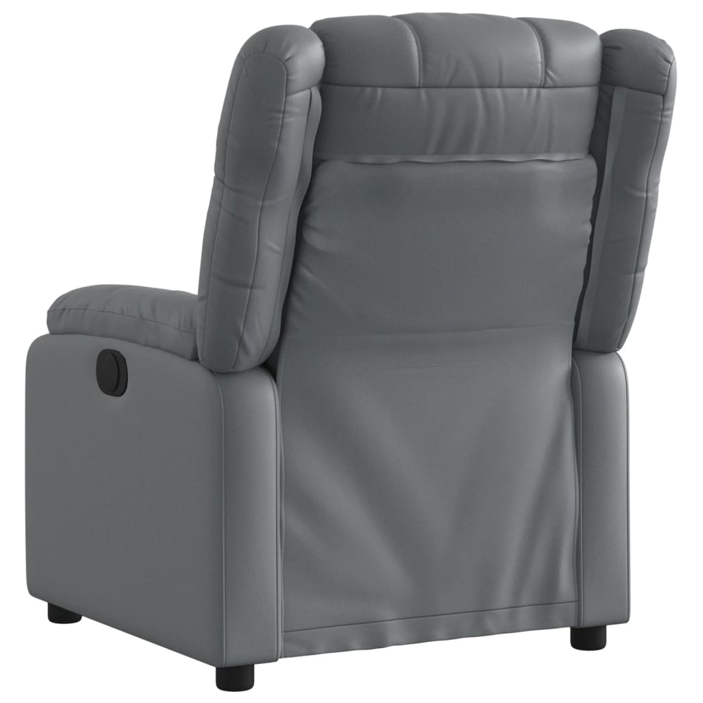 vidaXL Fauteuil verstelbaar kunstleer grijs afbeelding