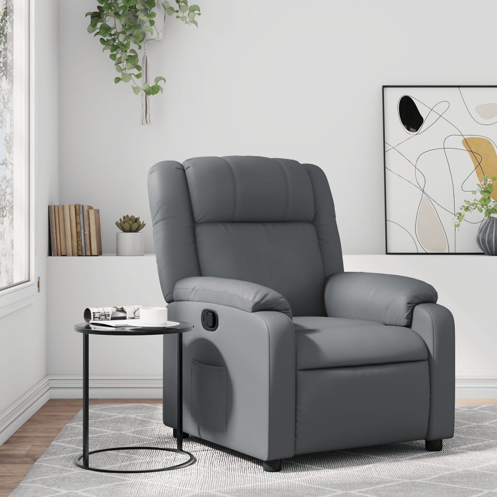 vidaXL Fauteuil réglable similicuir gris