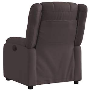 Polohovací křeslo tmavě hnědé textil - obrázek 3