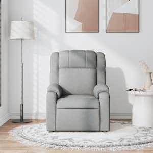 Masážní polohovací křeslo světle šedé textil - obrázek 3