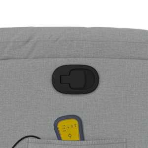 Masážní polohovací křeslo světle šedé textil - obrázek 11