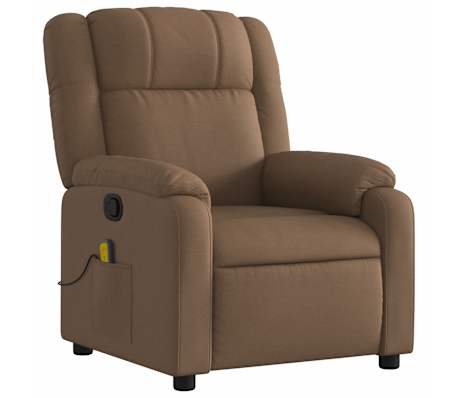 vidaXL Fauteuil de massage inclinable Marron Tissu