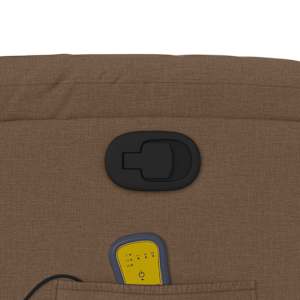 Masážní polohovací křeslo hnědé textil - obrázek 10