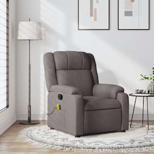 Masážní polohovací křeslo taupe textil - obrázek 1