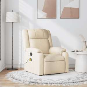 Masažni naslanjač krem blago