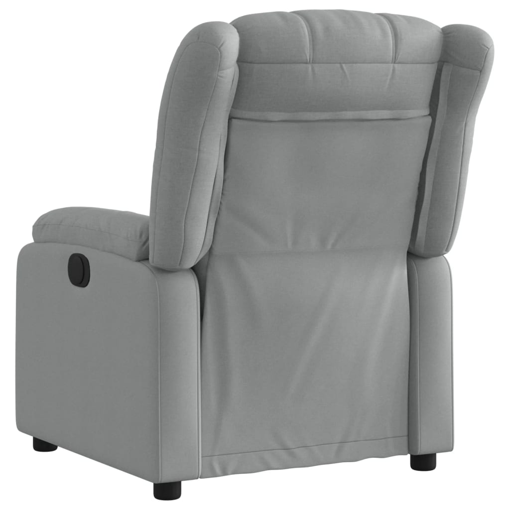 vidaXL Fauteuil verstelbaar stof lichtgrijs grijs, foto 2