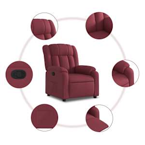 Polohovací křeslo vínové textil - obrázek 5
