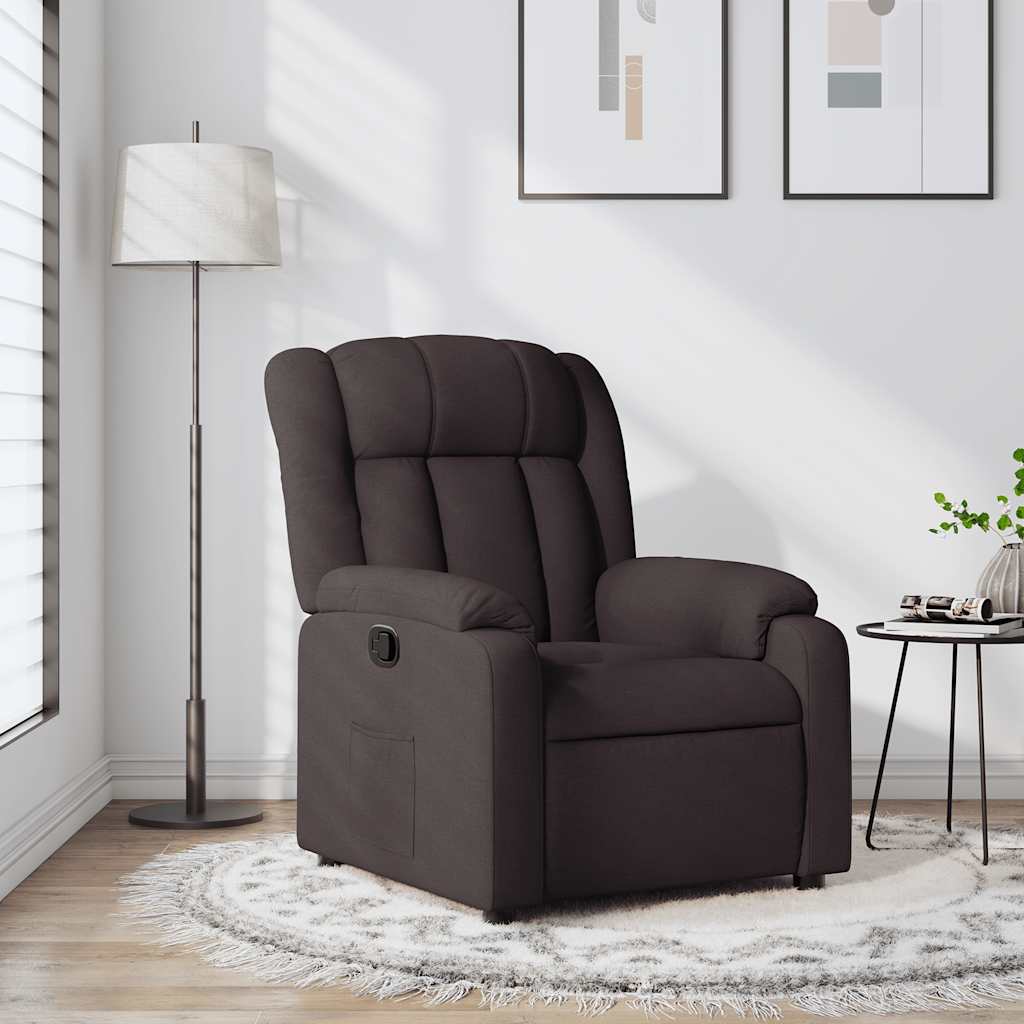 vidaXL Fotoliu rabatabil, maro închis, material textil
