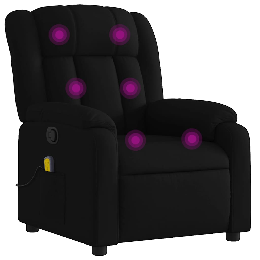 vidaXL Masážní polohovací křeslo černé textil