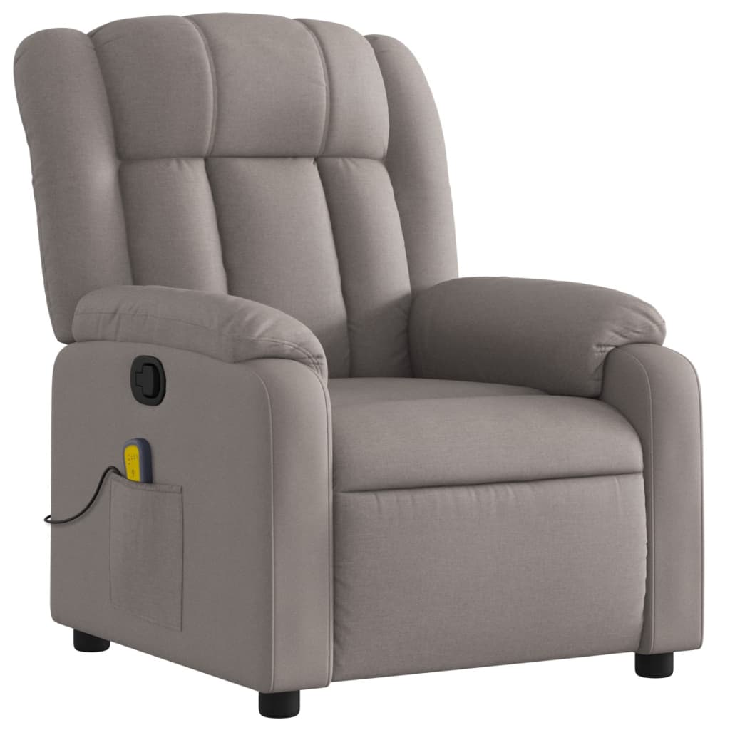 vidaXL Fauteuil de massage inclinable Taupe Tissu