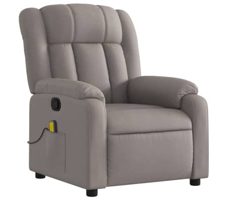 vidaXL Fauteuil de massage inclinable Taupe Tissu