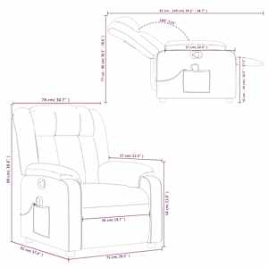 Masážní polohovací křeslo taupe textil - obrázek 12