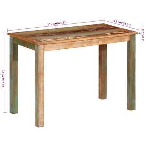 Jídelní stůl 110 x 55 x 76 cm masivní recyklované dřevo - obrázek 9
