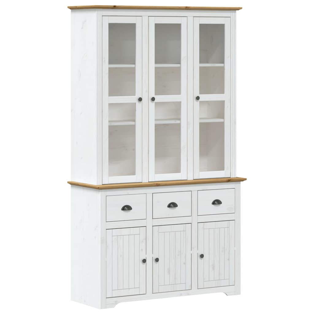 Thumbnail - vidaXL Highboard BODO Weiß Braun 115,5x43x200,5 cm Massivholz Kiefer