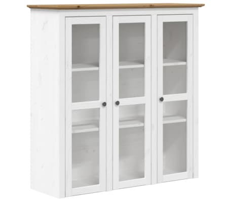 vidaXL Highboard BODO Weiß Braun 115,5x43x200,5 cm Massivholz Kiefer