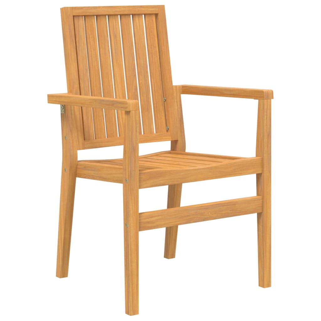 vidaXL Tuinstoelen stapelbaar 4 st 56,5x57,5x91 cm massief teakhout afbeelding