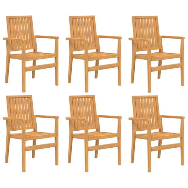 vidaXL virnastatavad aiatoolid 6 tk, 56,5 x 57,5 x 91 cm, tiikpuu